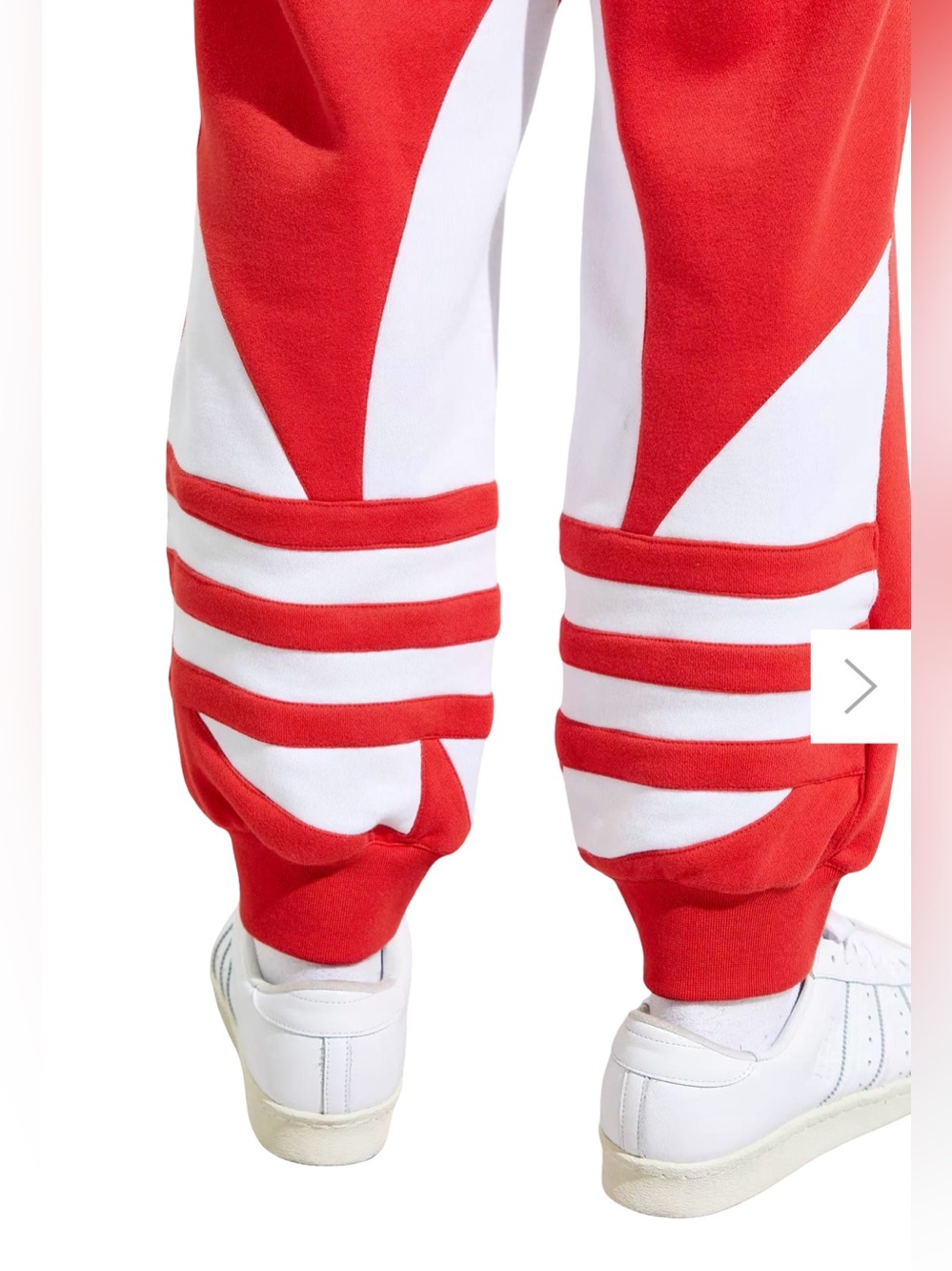 Adidas Originals Big Trefoil Sweatpants Red White Men Joggers FM3759 Size S - Picture 5 of 12